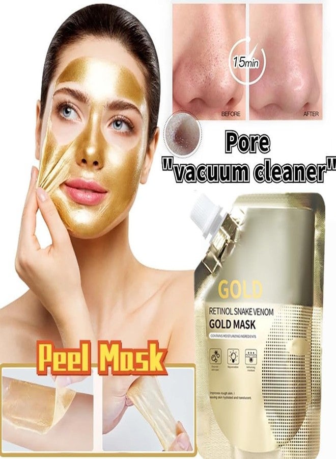 Grospe Retinol Snake Venom Peptide Gold Mask Anti-aging Clear and Moisturizing Improving Rough Skin Peeling Mask, Tightening Moisturizing Toning and Nourishing The Skin (3PCS) - Image 2